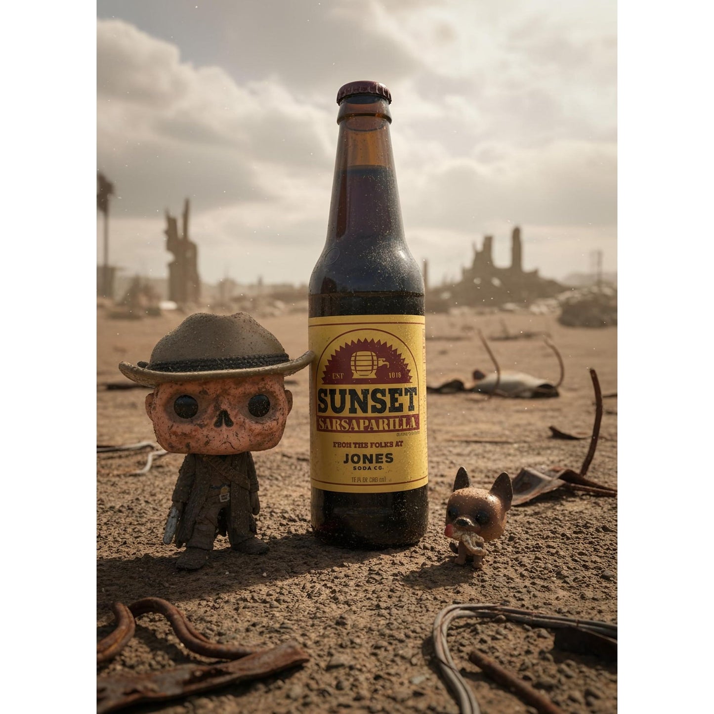 Jones Soda Sunset Sarsaparilla Soda Fallout 4 - Pack With Carrier 12oz Glass Bottles (Ready to Ship) - Exotic Soda Company