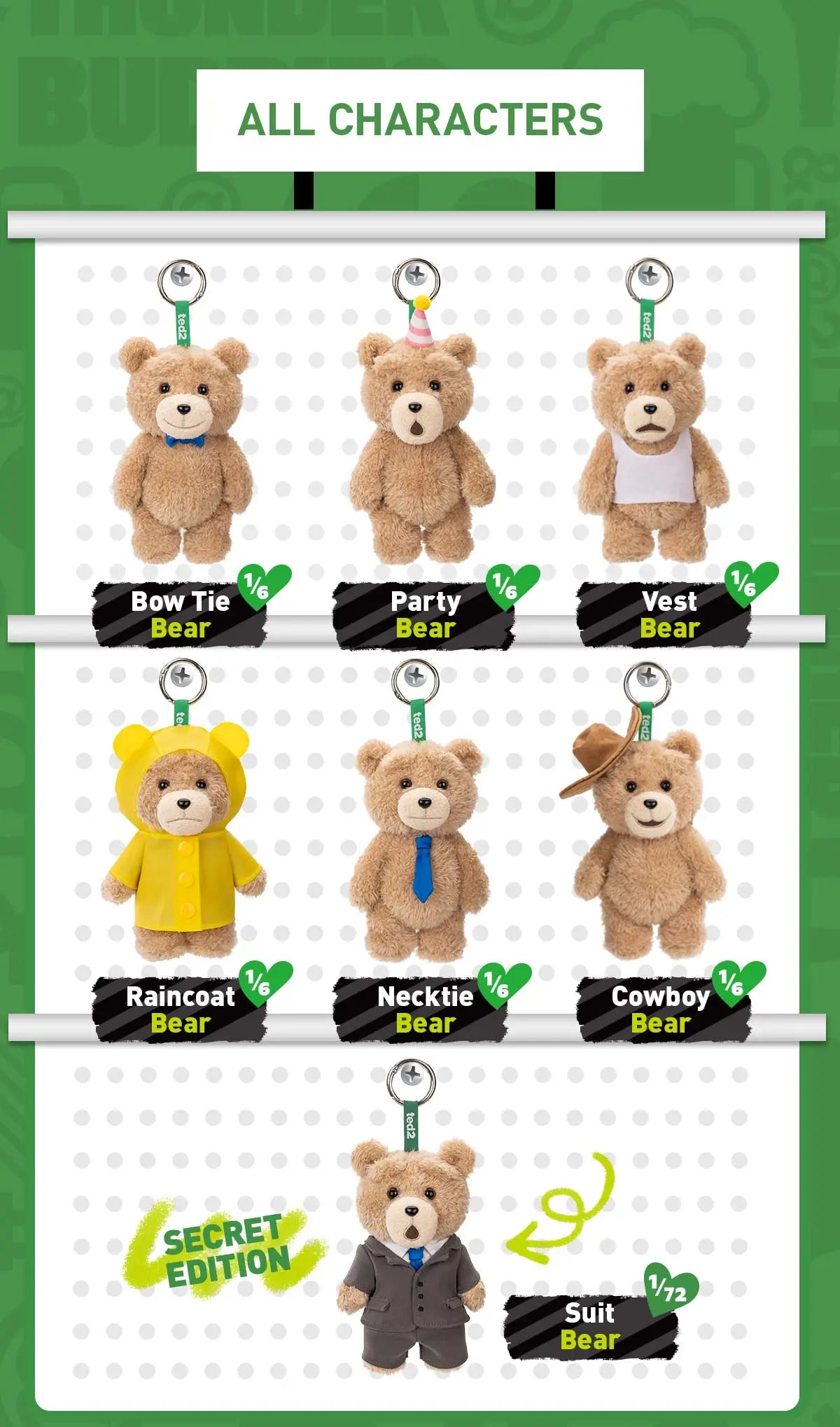 Ted2 Teddy Bear Action Plush Pendant - Exotic Soda Company