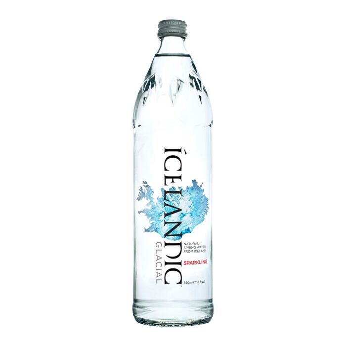 Icelandic Glacier Sparkling Spring Water 750ml Glass Bottle 12pk - Exotic Soda Company