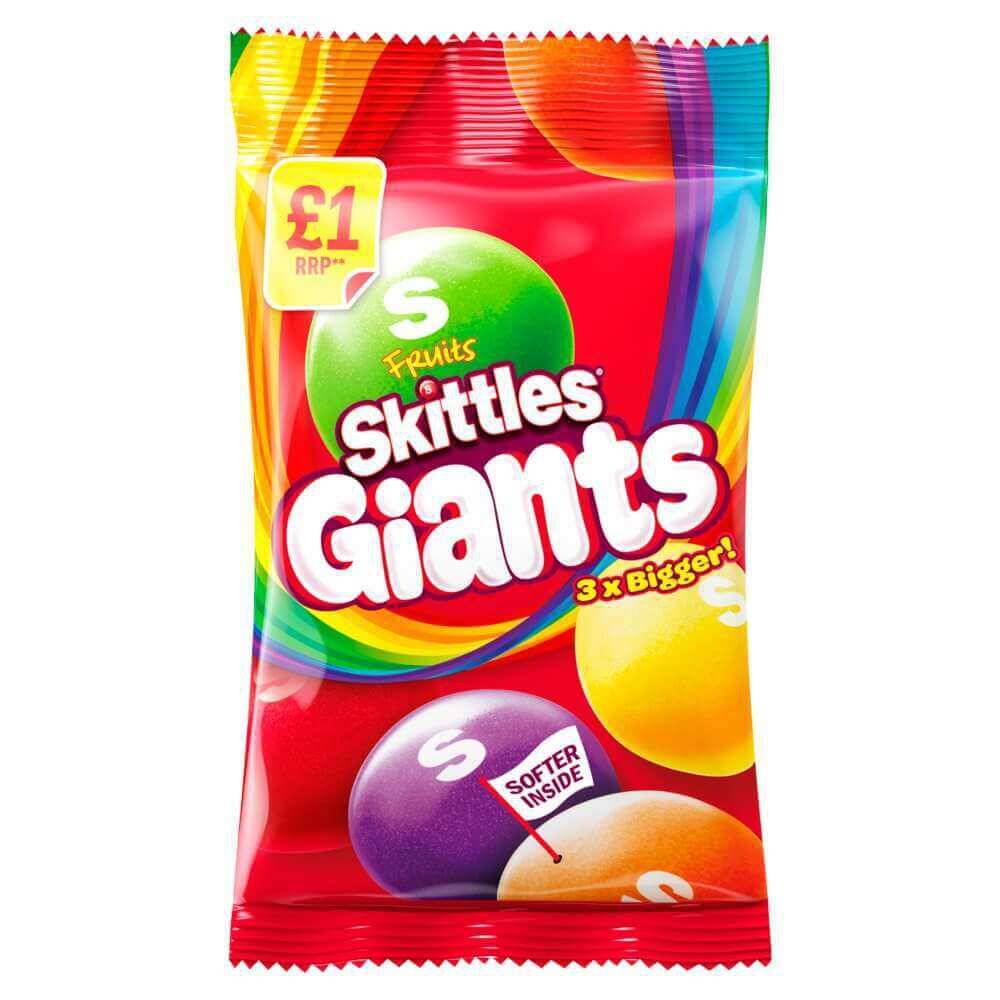 Skittles Giants Fruit Sweets Bag (UK) - Exotic Soda Company