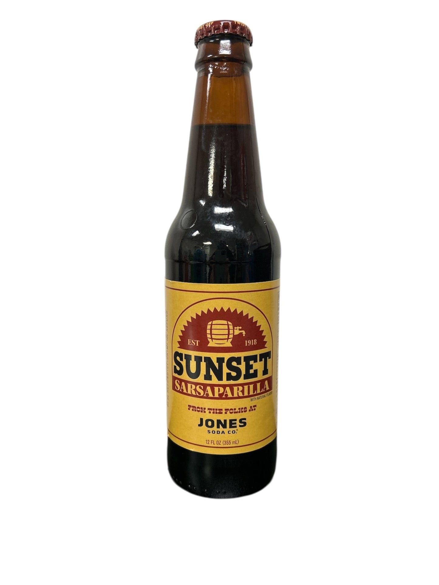 Jones Soda Sunset Sarsaparilla Fallout Single 12oz Glass bottle - Exotic Soda Company