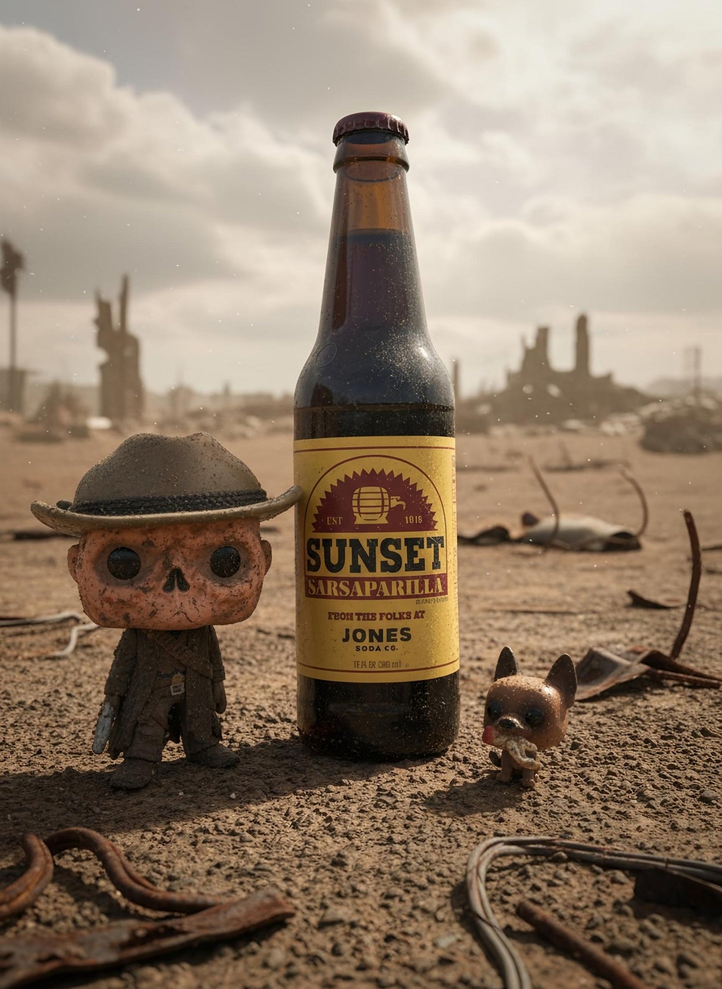 Jones Soda Sunset Sarsaparilla Soda Fallout 4 - Pack With Carrier 12oz Glass Bottles (Ready to Ship) - Exotic Soda Company