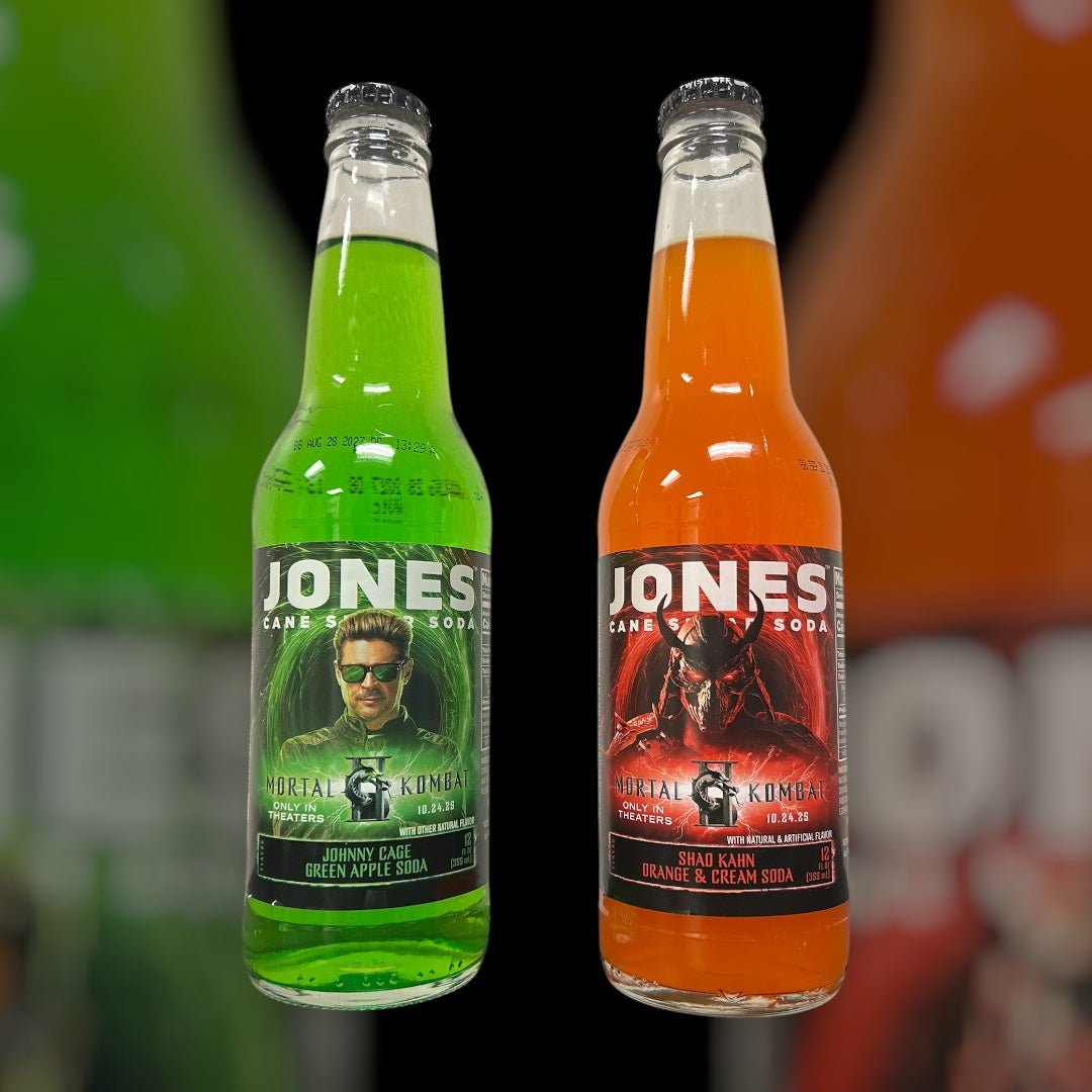Jones Soda X Mortal Combat II 4pk Johnny Cage & Shao Kahn - Exotic Soda Company