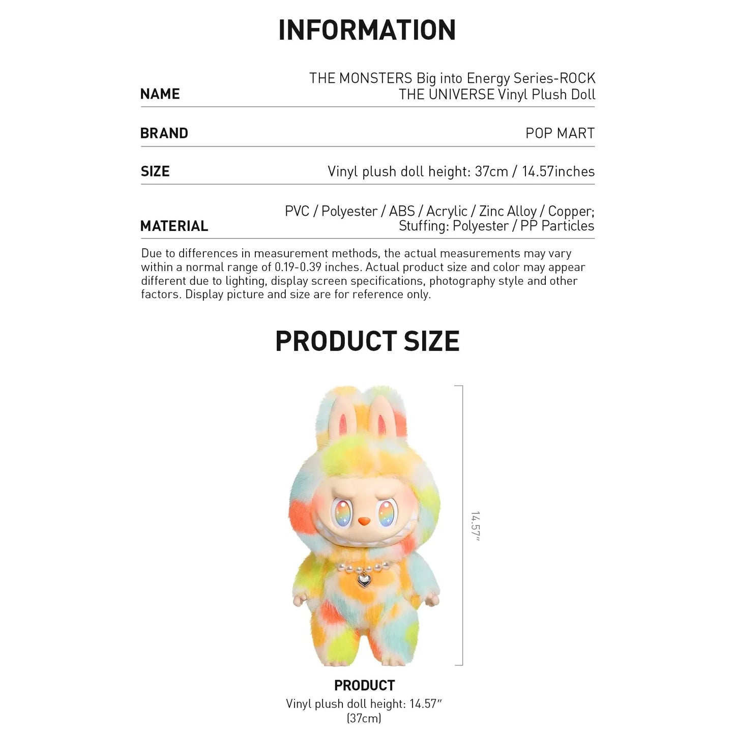 Labubu THE MONSTERS Big into Energy Series - ROCK THE UNIVERSE Vinyl Plush Doll - Exotic Soda Company