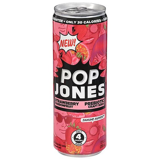 Pop Jones Strawberry Passionfruit Prebiotic - Exotic Soda Company
