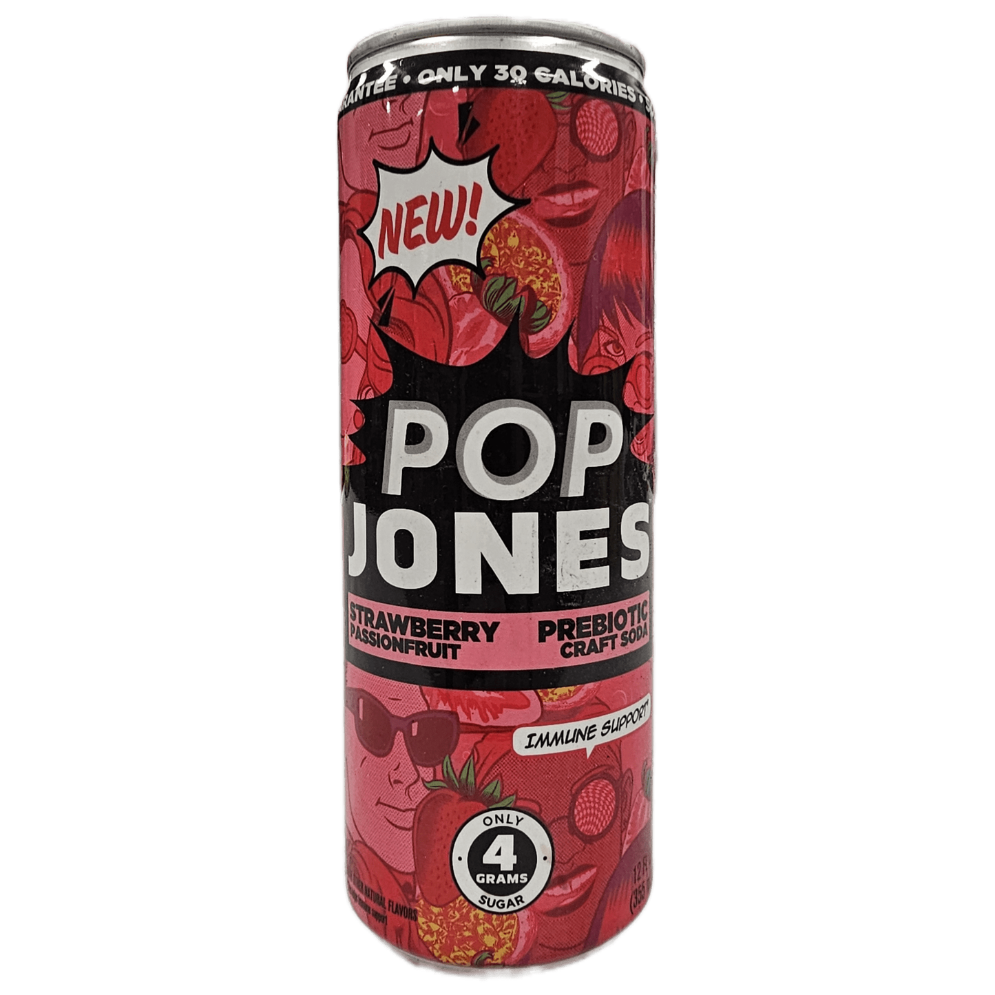 Pop Jones Strawberry Passionfruit Prebiotic - Exotic Soda Company