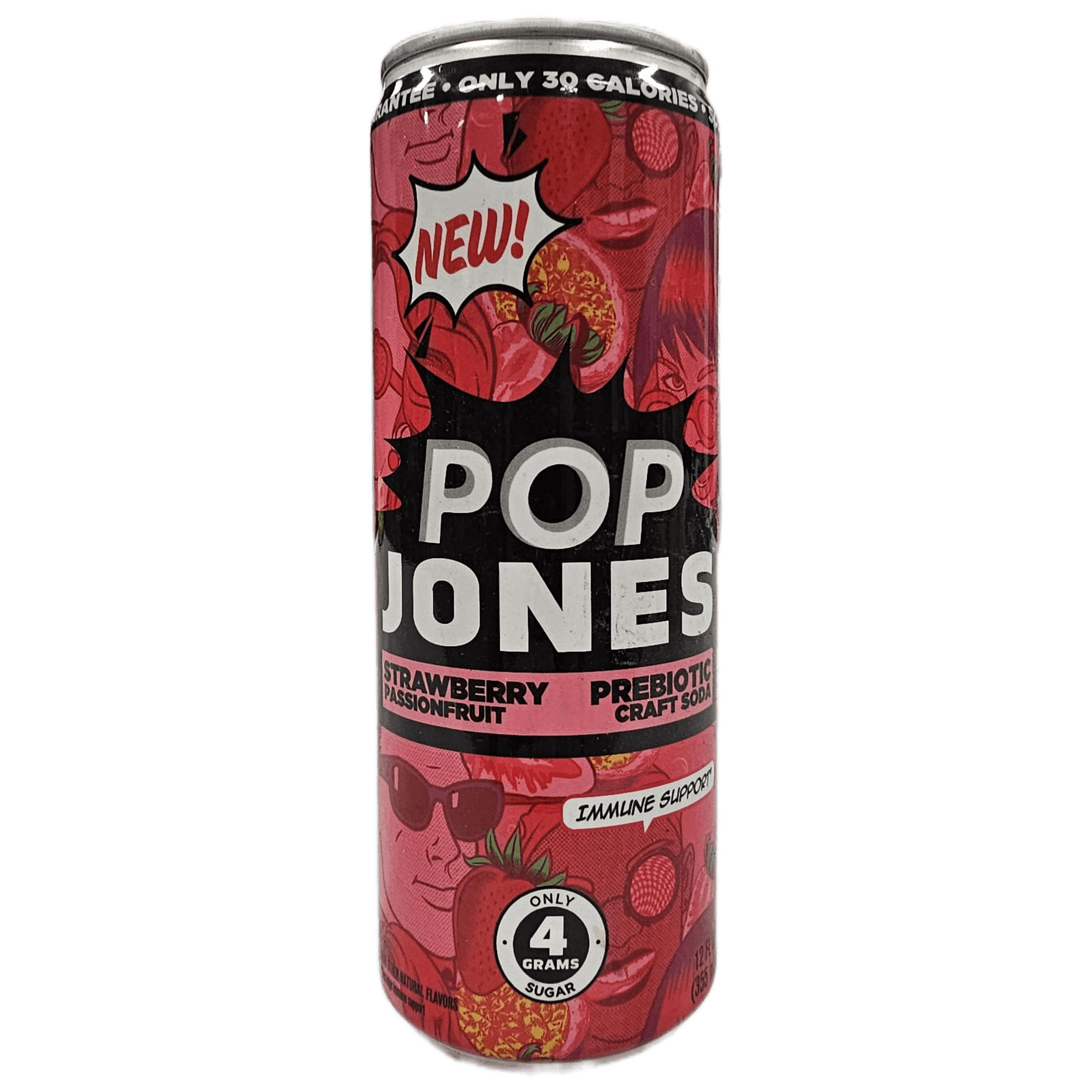 Pop Jones Strawberry Passionfruit Prebiotic - Exotic Soda Company