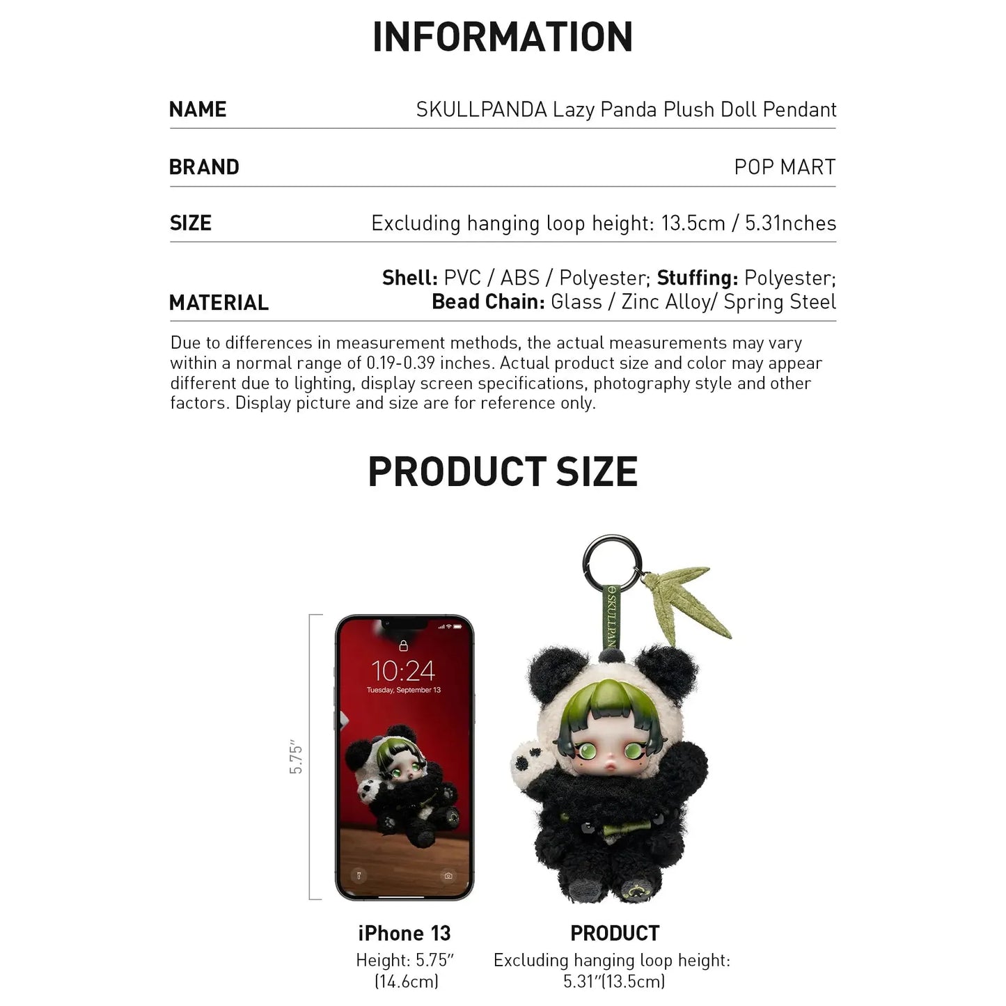 SKULLPANDA Lazy Panda Plush Doll Pendant - Exotic Soda Company