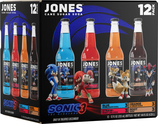 Sonic the hedgehog X Jones Soda 12 pack PRE ORDER - Exotic Soda Company